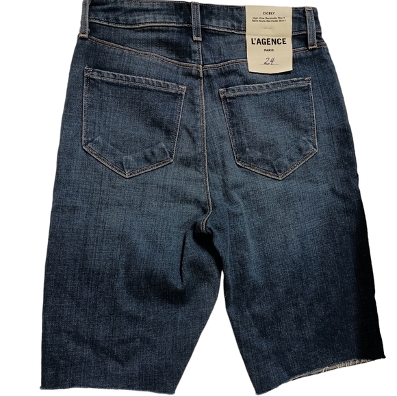L'Agence Raw Hem High Rise Bermuda Shorts Size 24 MSRP $220 NWT - Picture 2 of 7